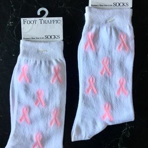 🆕 Two (2) Pairs Pink Ribbon SOCKS